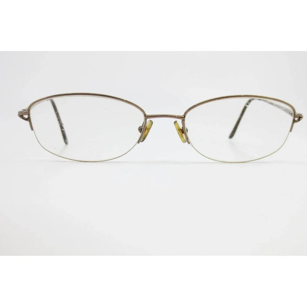 Marchon M131 249 Bronze Oval Semi-Rimless Eyeglasses Frames Mens Womens
